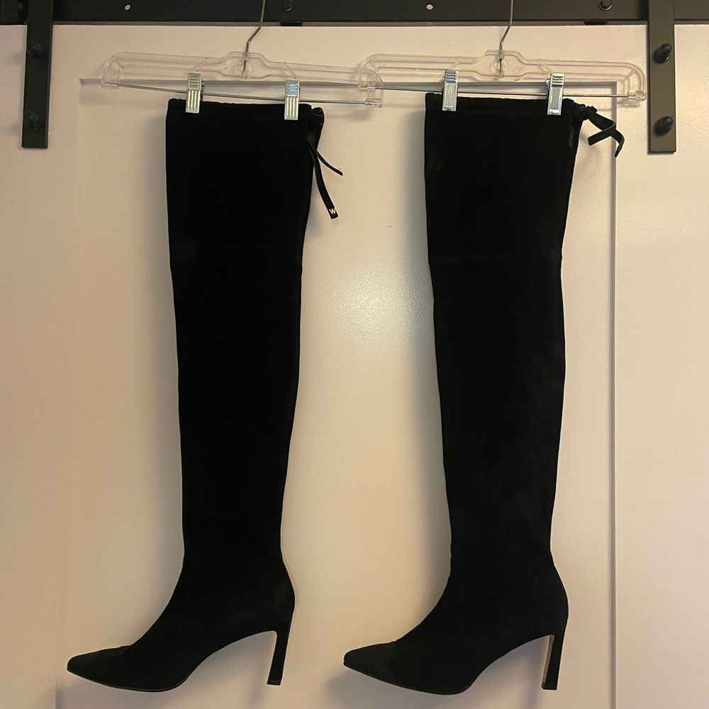 Stuart Weitzman ULTRASTUART 100 STRETCH BOOT Stiletto Over-The-Knee Suede